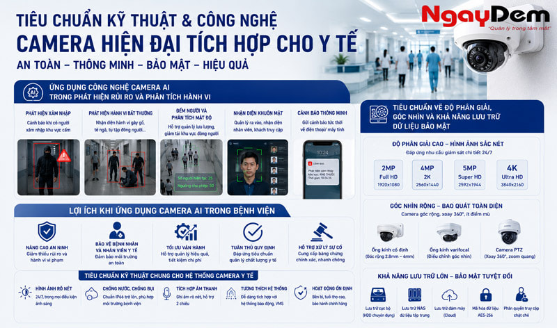 Tiêu chuẩn kỹ thuật và công nghệ camera hiện đại tích hợp cho y tế Tiêu chuẩn kỹ thuật và công nghệ camera hiện đại tích hợp cho y tế