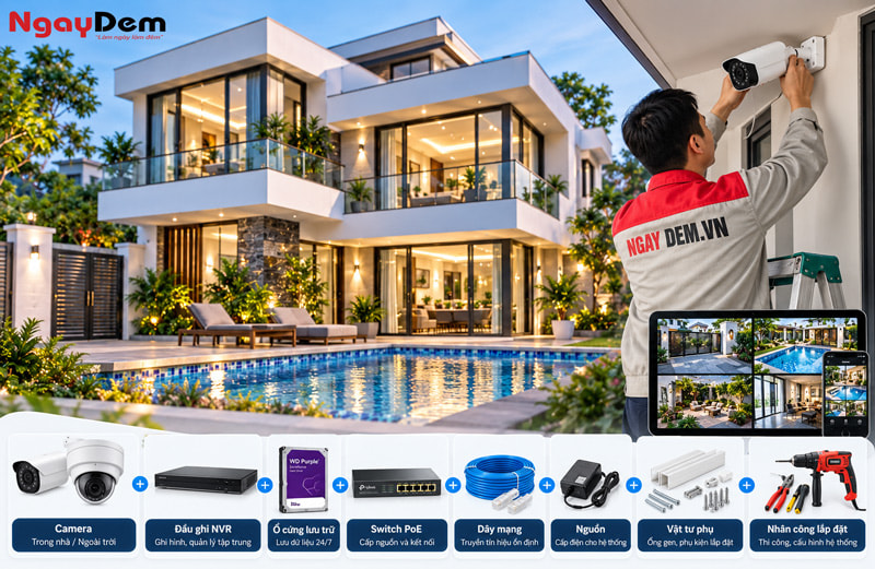 Tư vấn lắp đặt camera cho Biệt Thự giá ưu đãi trọn gói Tư vấn lắp đặt camera cho Biệt Thự giá ưu đãi trọn gói