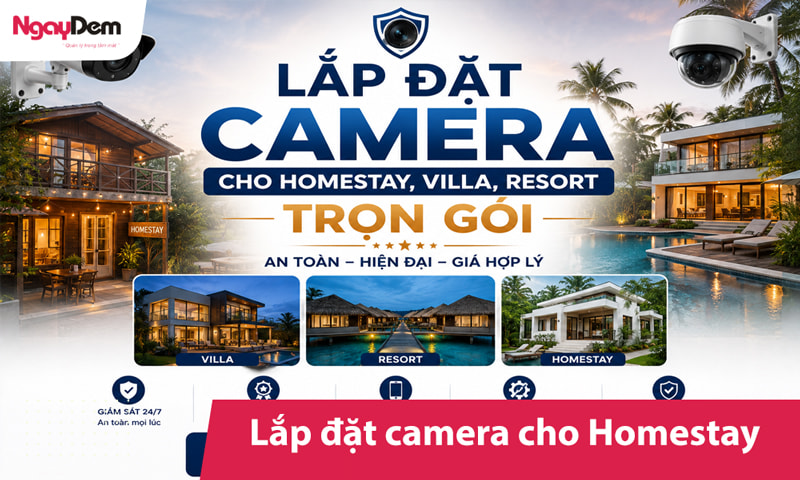 Lắp đặt camera cho Homestay, Villa, Resort trọn gói