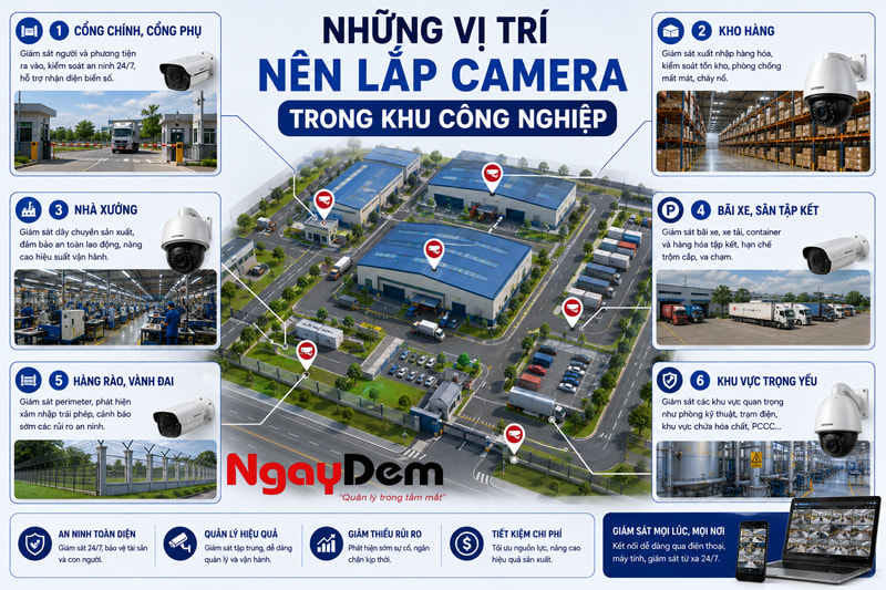 Những vị trí nên lắp camera trong khu công nghiệp Những vị trí nên lắp camera trong khu công nghiệp
