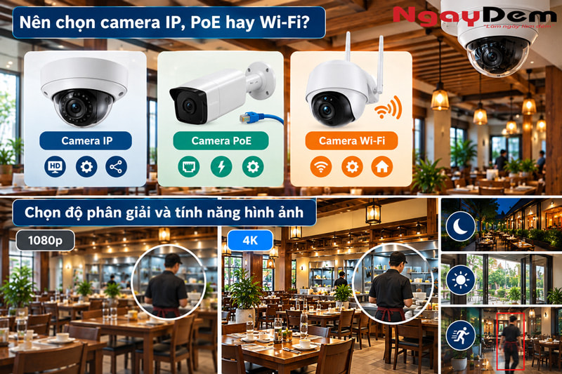 Tư vấn thi công lắp đặt Camera cho nhà hàng Tư vấn thi công lắp đặt Camera cho nhà hàng