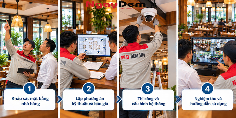 Tư vấn thi công lắp đặt Camera cho nhà hàng Tư vấn thi công lắp đặt Camera cho nhà hàng