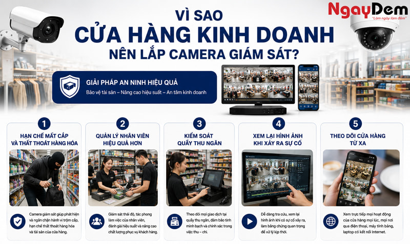 Lắp đặt Camera cửa hàng kinh doanh – Tư vấn trọn gói, tối ưu chi phí