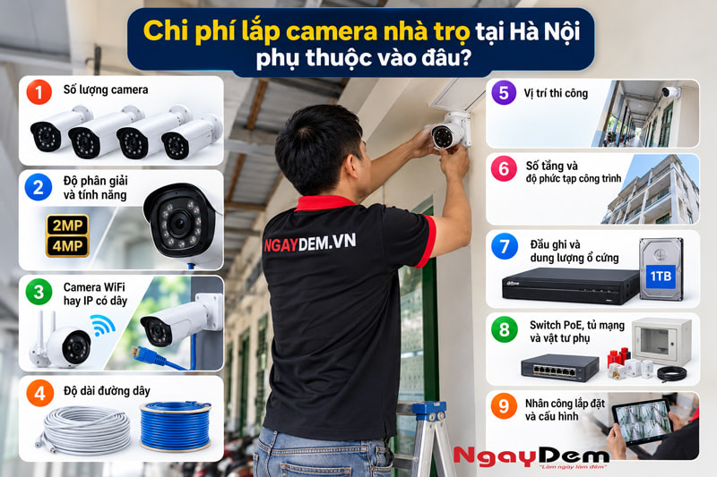 Tư vấn thi công lắp đặt camera nhà trọ ở Hà Nội Tư vấn thi công lắp đặt camera nhà trọ ở Hà Nội
