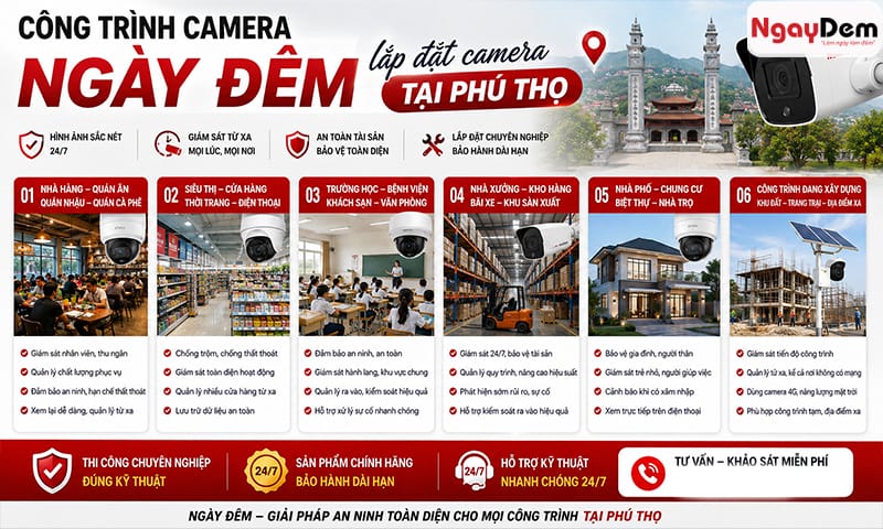 Lắp đặt camera tại Phú Thọ
