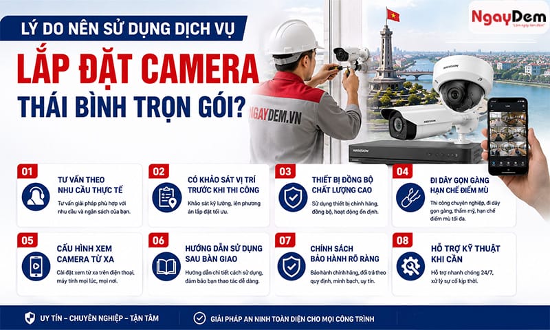 Lợi ích khi chọn gói lắp camera Thái Bình tại đơn vị uy tín lắp đặt camera thái bình