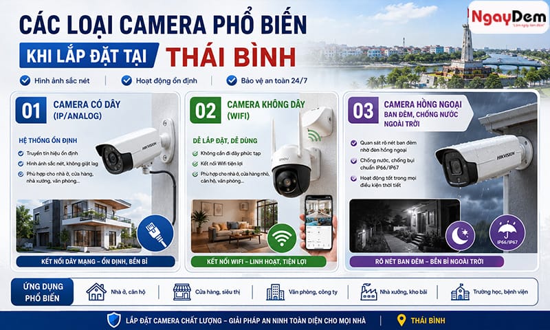 Lắp đặt camera Thái Bình với đa dạng loại camera lắp đặt camera thái bình