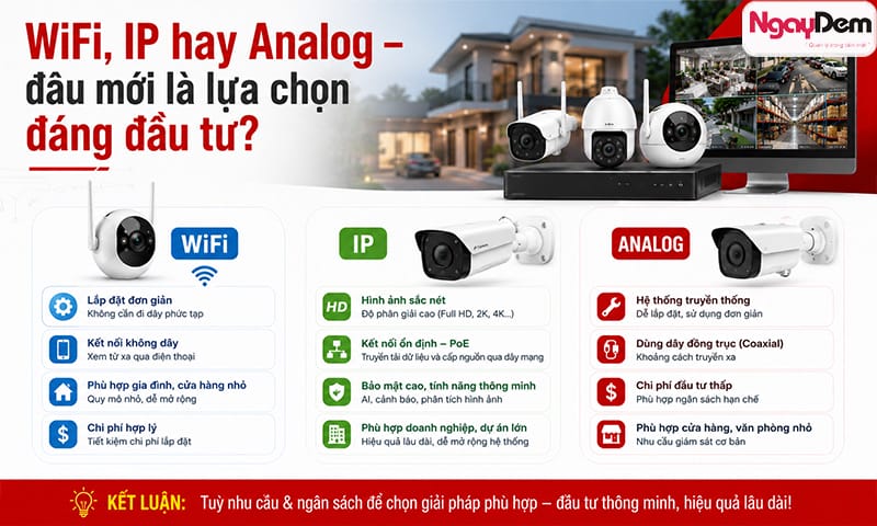 Nên lắp camera giám sát loại nào