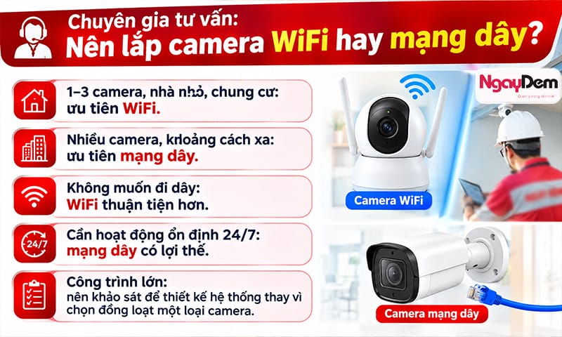 Nên lắp camera WiFi hay mạng dây tư vấn từ chuyên gia nên lắp camera wifi hay mạng dây