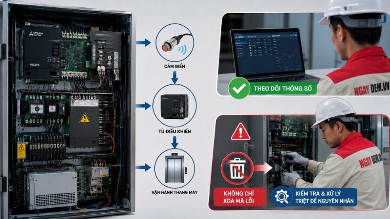 Thang máy Mitsubishi - Tổng quan thương hiệu & Lưu ý bảo trì định kỳ đúng chuẩn