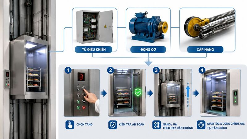 Thang tời thực phẩm là gì? Có nên lắp đặt cho nhà hàng?