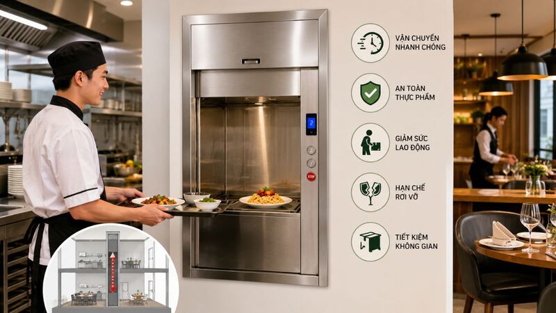 Thang tời thực phẩm là gì? Có nên lắp đặt cho nhà hàng?