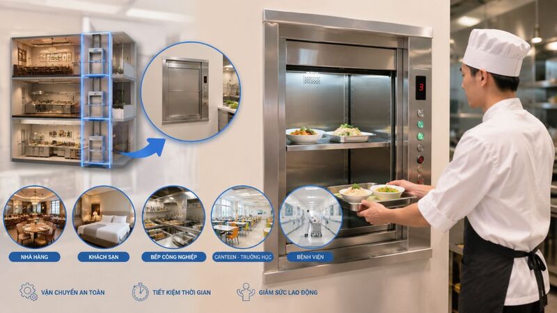 Thang tời thực phẩm là gì? Có nên lắp đặt cho nhà hàng?
