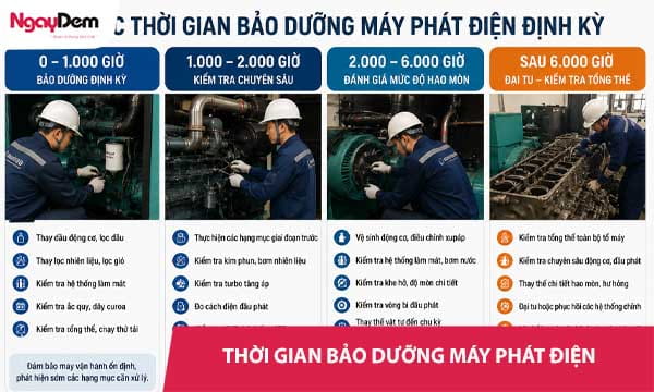Thời gian bảo dưỡng máy phát điện | Lịch định kỳ phải nhớ