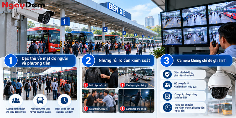 Lắp đặt camera cho bến xe giám sát toàn diện