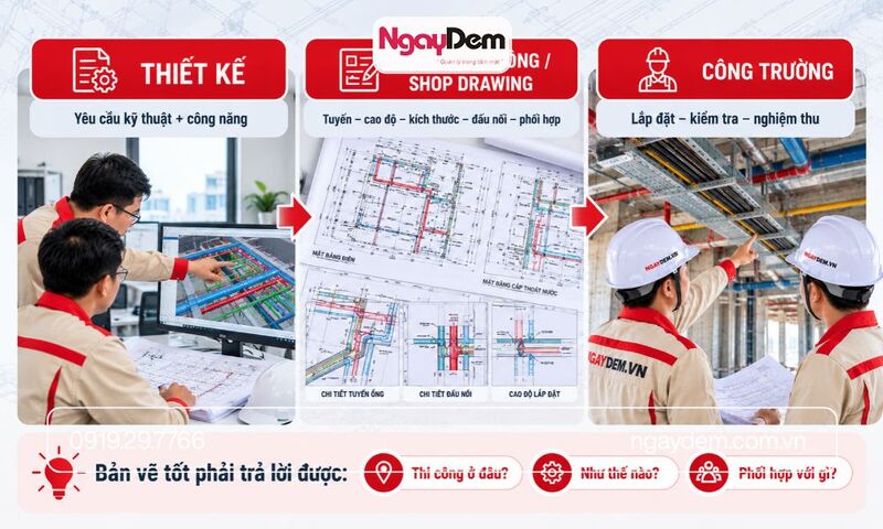 bản vẽ biện pháp thi công điện nước