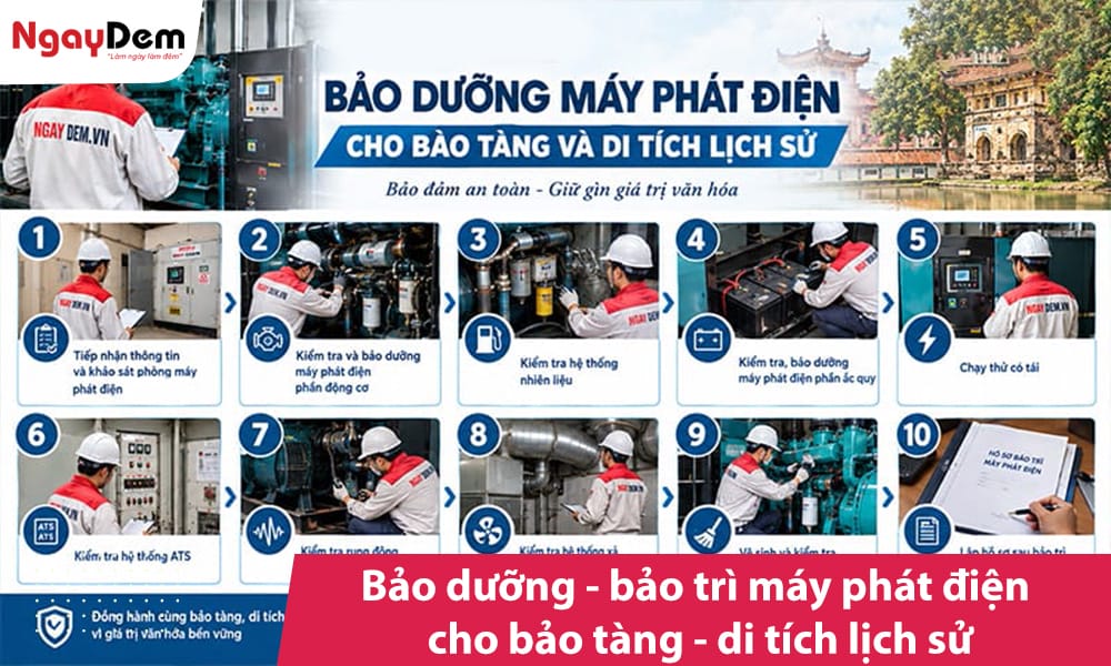 Bảo dưỡng – bảo trì máy phát điện cho bảo tàng| Di tích lịch sử