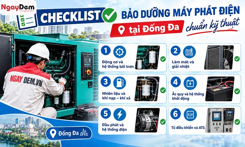 Công việc cần triền khai khi bảo dưỡng máy phát điện tại Đống Đa Bảo dưỡng máy phát điện tại Đống Đa
