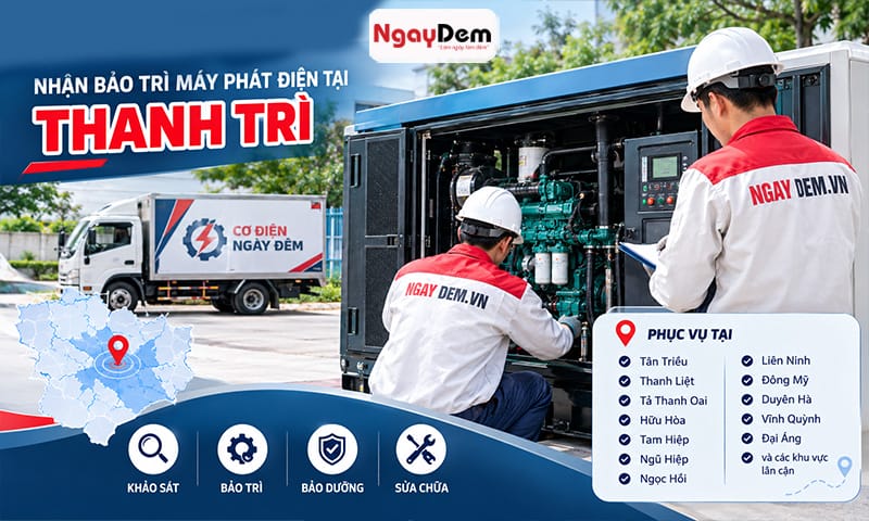 Bảo dưỡng máy phát điện tại Thanh Trì | Nhận máy dân dụng, công nghiệp