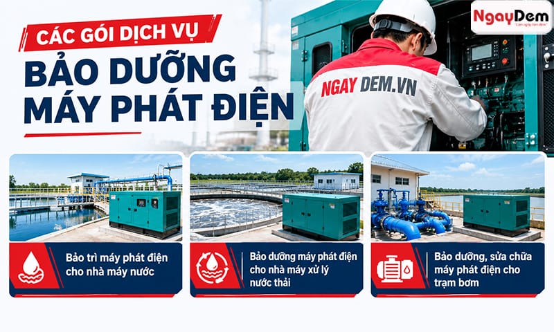Bảo trì máy phát điện cho nhà máy nước| xử lý nước thải| trạm bơm