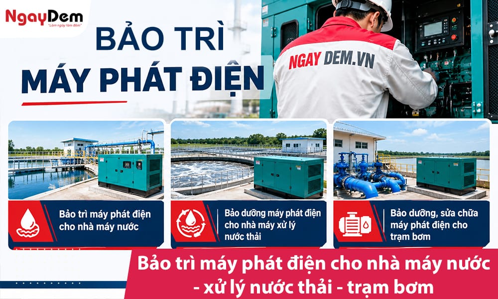 Bảo trì máy phát điện cho nhà máy nước| xử lý nước thải| trạm bơm