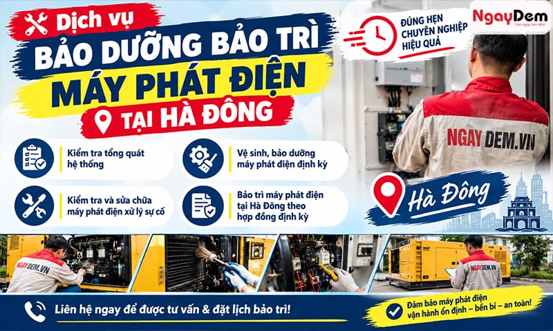 Dịch vụ bảo dưỡng máy phát điện tại Hà Đông tại Cơ điện Ngày Đêm bảo trì máy phát điện tại hà đông