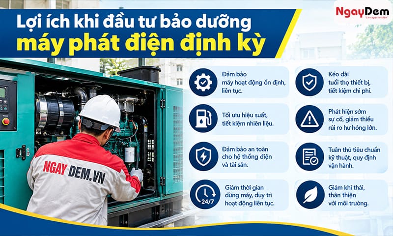 Bảo trì máy phát điện tại Hoàng Mai định kỳ đảm bảo hệ thống cháy ổn định Bảo trì máy phát điện tại Hoàng Mai