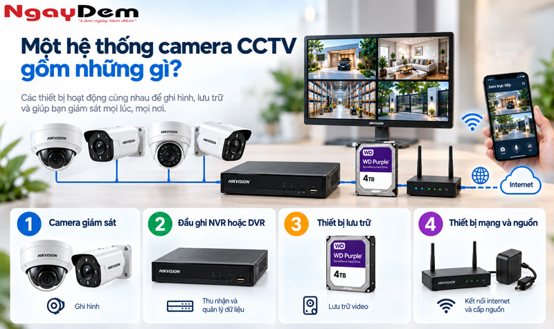 Camera giám sát CCTV là gì? Cấu tạo, phân loại & cách hoạt động Camera giám sát CCTV là gì? Cấu tạo, phân loại & cách hoạt động