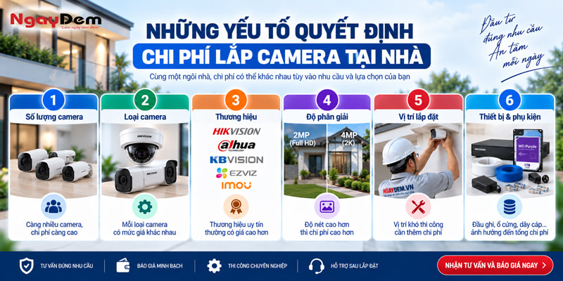Chi phí lắp camera tại nhà trọn gói Chi phí lắp camera tại nhà trọn gói