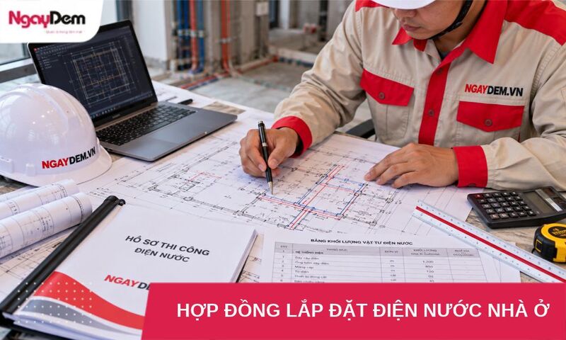 hop dong lap dat dien nuoc nha o