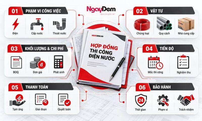 mẫu hợp đồng nhân công lắp đặt điện nước