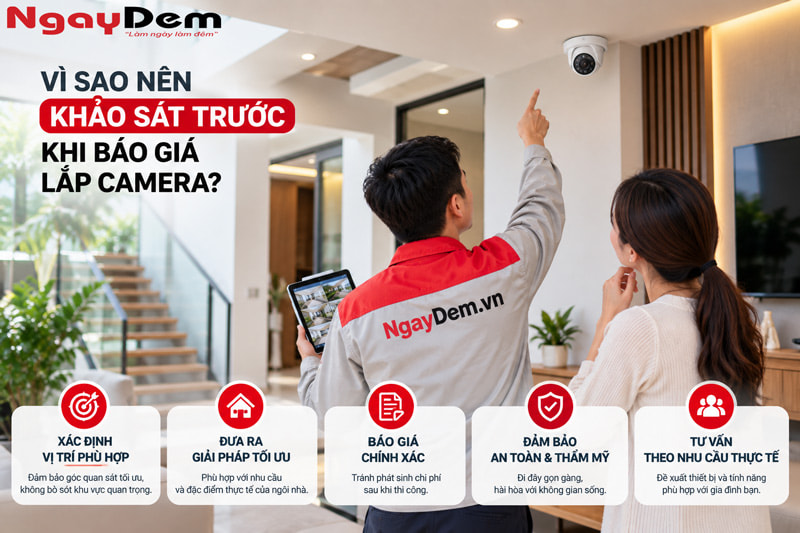 Khảo sát tư vấn vị trí lắp đặt Camera Gia Đình