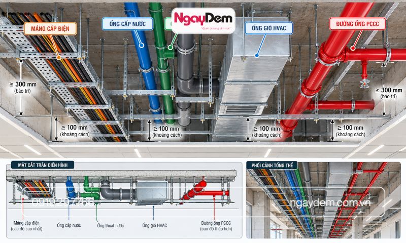 Phối hợp điện nước với các hệ thống M&E