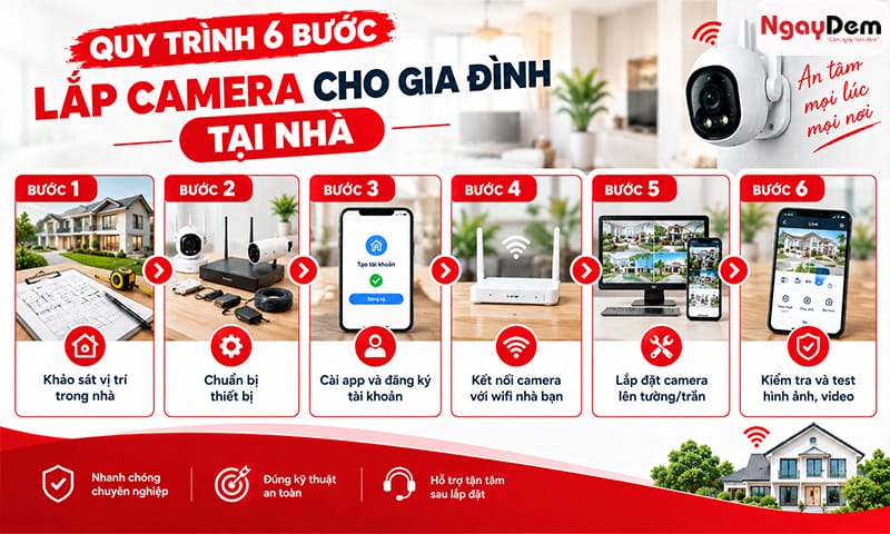 Quy trình lắp camera an ninh gia đình không dây tại nhà lắp camera gia đình không dây