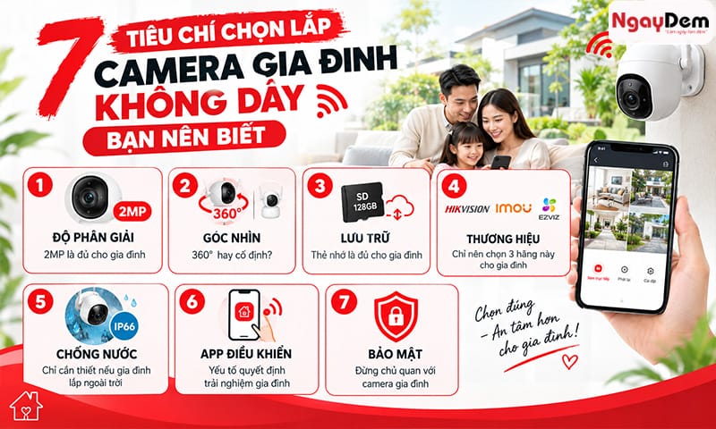 Các tiêu chí cần nắm bắt khi muốn lắp camera gia đình không dây lắp camera gia đình không dây