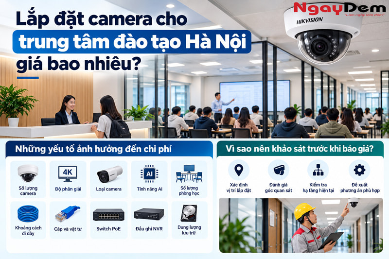 Lắp đặt camera cho trung tâm đào tạo Lắp đặt camera cho trung tâm đào tạo