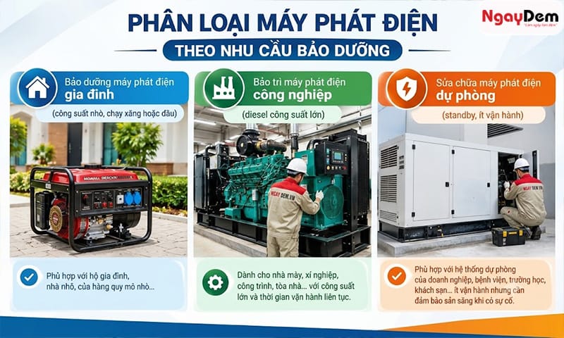 Bảo dưỡng máy phát điện theo các dòng quy trình bảo dưỡng bảo trì máy phát điện