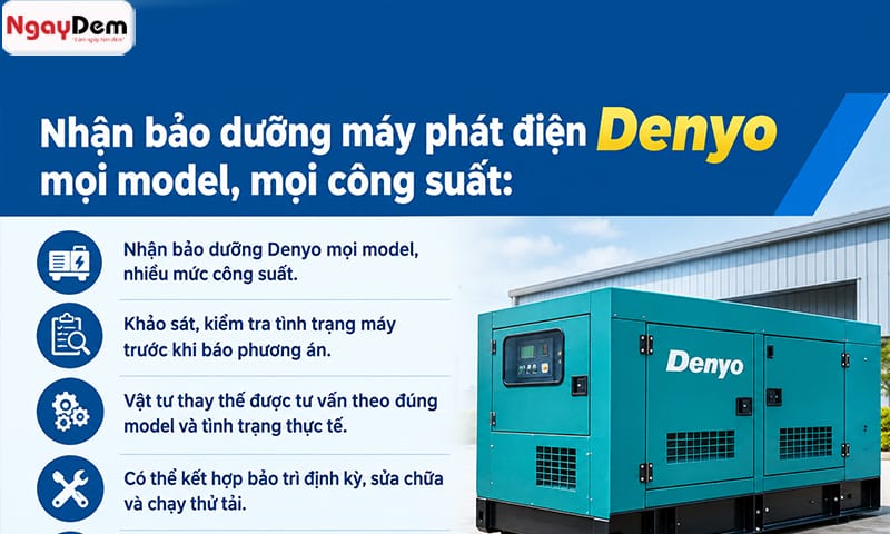 Dịch vụ sửa chữa - bảo dưỡng máy phát điện Denyo định kỳ