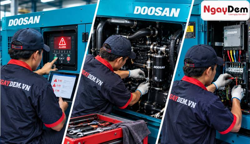 Sửa chữa máy phát điện Doosan khi có sự cố vận hành Sửa chữa bảo dưỡng máy phát điện Doosan xử lý kịp thời