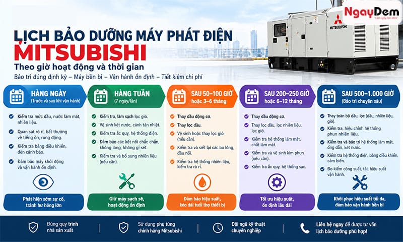 Sửa chữa - bảo dưỡng máy phát điện Mitsubishi chuyên nghiệp