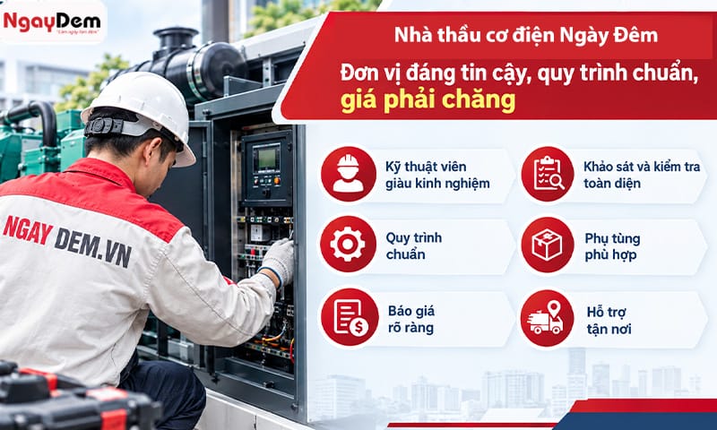 Cơ điện Ngày Đêm - bảo trì sửa chữa máy phát điện Volvo Penta đúng chuẩn quy trình, chuyên nghiệp Sửa chữa bảo dưỡng máy phát điện Volvo Penta