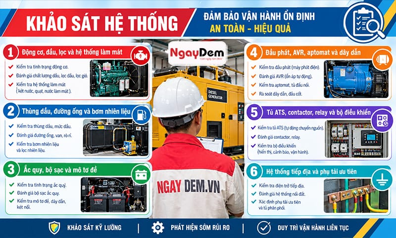 Sửa chữa bảo trì máy phát điện cửa hàng xăng dầu, trạm xăng
