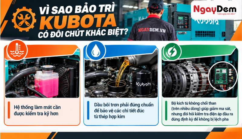 Sự đặc biệt trong bảo trì máy phát điện Kubota Sửa chữa bảo trì máy phát điện Kubota đúng quy trình| Đúng lỗi