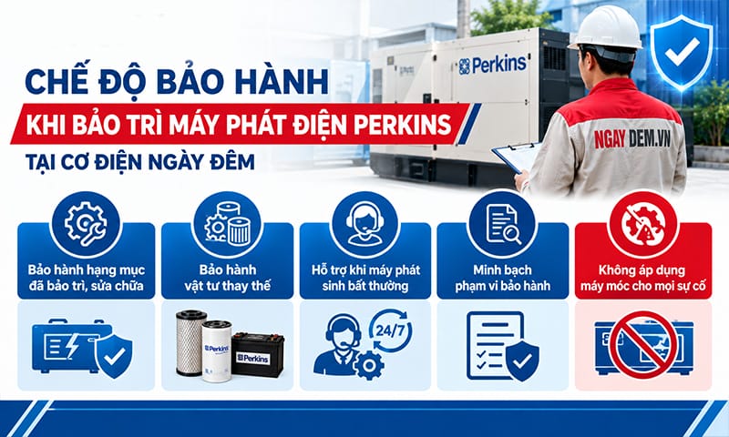 Chế độ bảo hành dịch vụ bảo dưỡng sửa chữa máy phát điện Perkins đáng tin cậy Sửa chữa - bảo trì máy phát điện Perkins vận hành ổn định