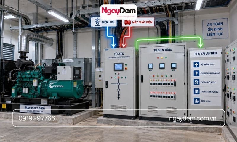 thi công điện dự phòng cho nhà máy