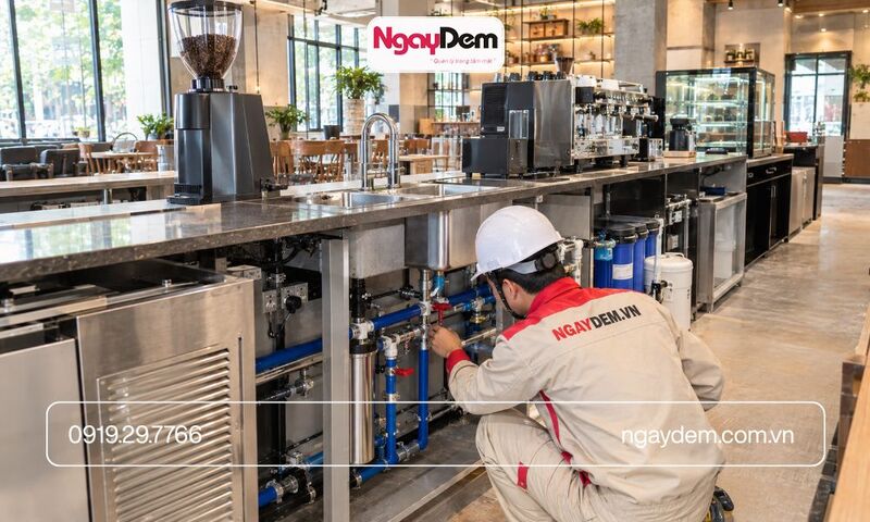 Hệ thống cấp nước quầy pha chế cafe