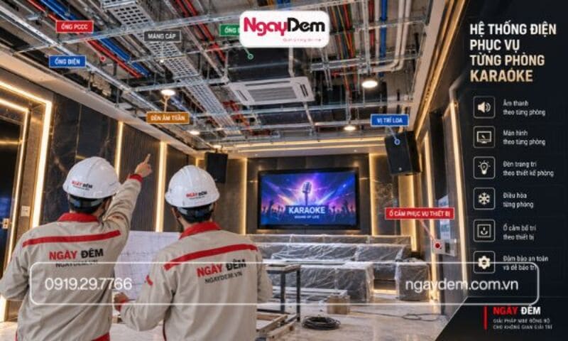 thi công điện nước cho quán karaoke