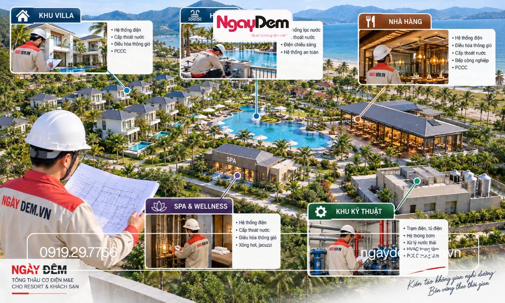 thi công điện nước cho resort