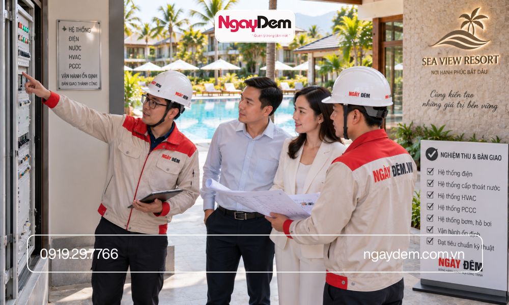 thi công điện nước cho khu nghỉ dưỡng