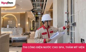 thi cong dien nuoc cho spa, tham my vien